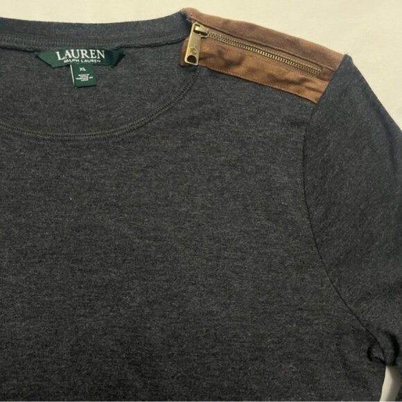 Lauren Ralph Lauren Equestrian Elbow Patch Top XL Fits S/M - Picture 3 of 10